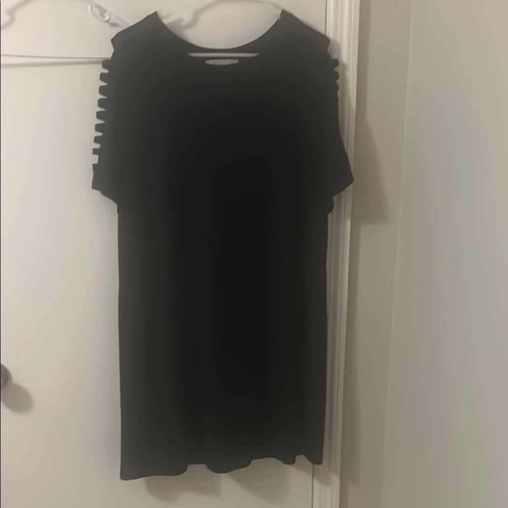 Black Short Sleeve Dress with Cut-Out Details